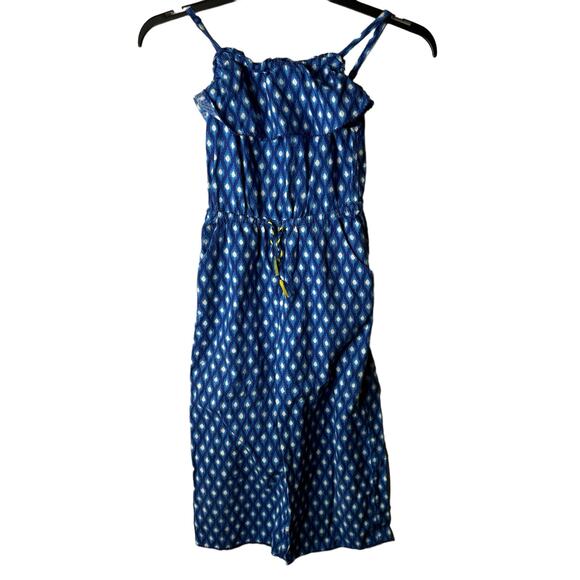 Boden Little Girl Jumper Blue Print Summer Straps Preppy Fun Cutie 9-10 yrs - Picture 1 of 9